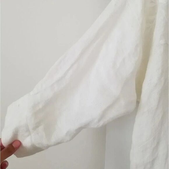 NWT Zara White Linen Jacquard Embroidered Tunic - Picture 9 of 16